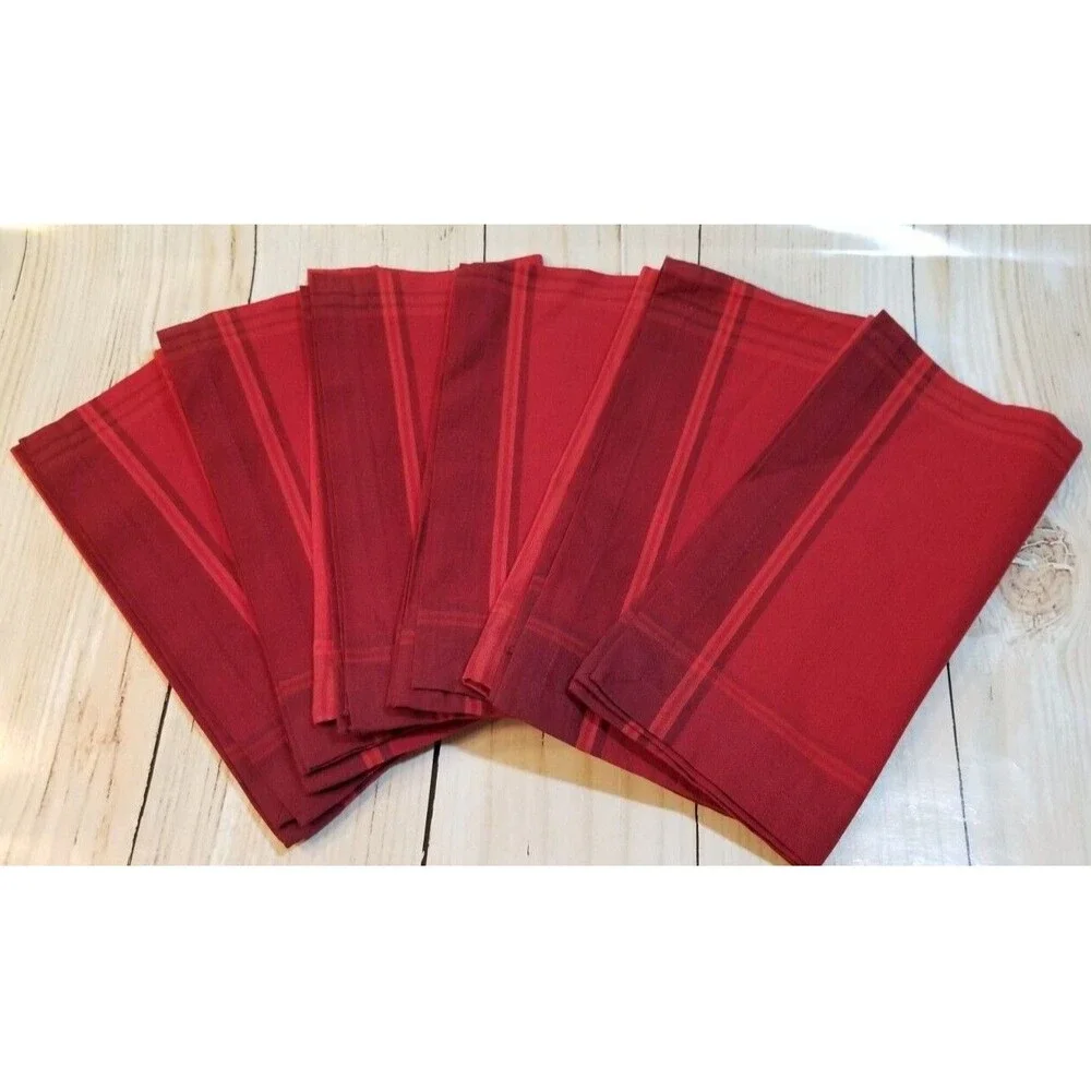 Crate & Barrel Red Napkins Set of 6 Rubesco Design Holiday or Everyday Red